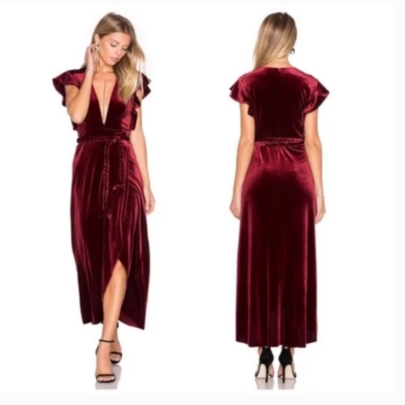 MISA Los Angeles Carolina Velvet Wrap Maxi Dress – Size M – NWOT - Picture 3 of 11